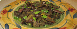 Eggplant with ginger, coriander